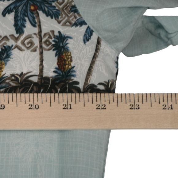 Batik Bay Button Up Shirt Short Sleeve Mens XL Green Palm Trees Tiki Lightweight - Picture 7 of 9